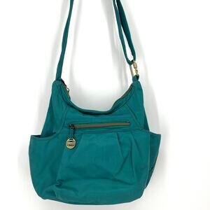 Travelon Nylon Bag Security Block Technology Teal Shoulder Bag Purse